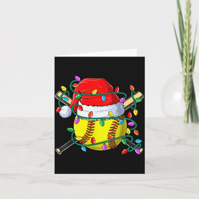 Carte Christmas Softball Xmas Santa Srts Hat Mens Womens (Devant)