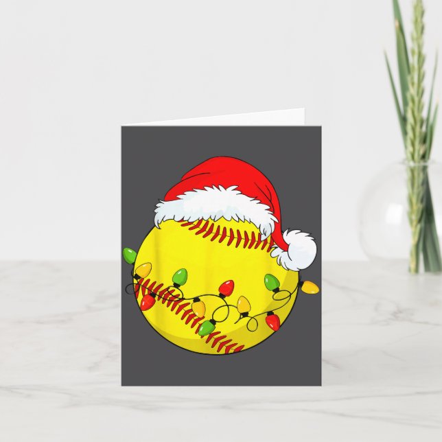 Carte Christmas Softball Xmas Santa Srts Hat Mens Womens (Devant)