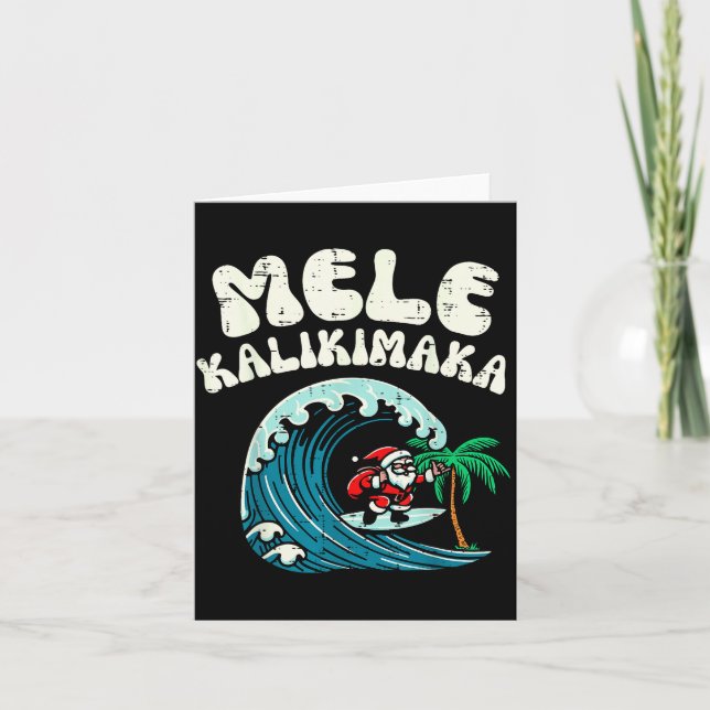 Carte Christmas Surfing Santa Mele Kalikimaka Xmas Men B (Devant)