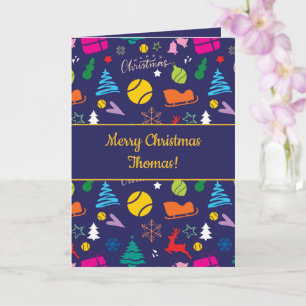 Carte 🎄 Christmas 🎾 tennis navy blue