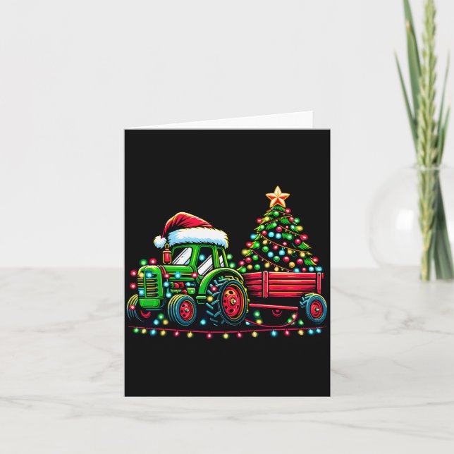 Carte Christmas Tractor Boys Santa Xmas Farm Truck  (Devant)