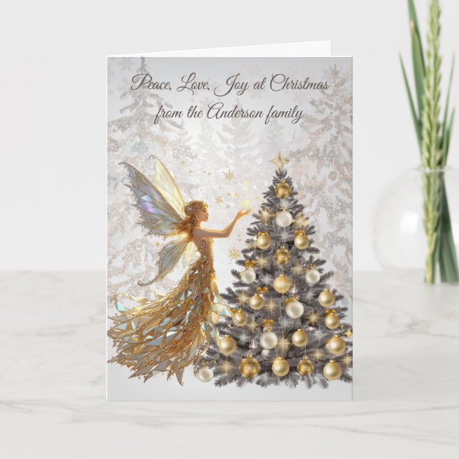 Carte Christmas Tree Family Photo Greeting Card (Devant)