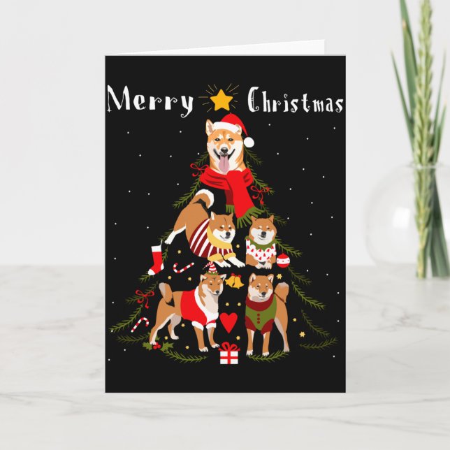 Carte Christmas Tree Shiba Inu Lover Xmas Dog Owner New  (Devant)