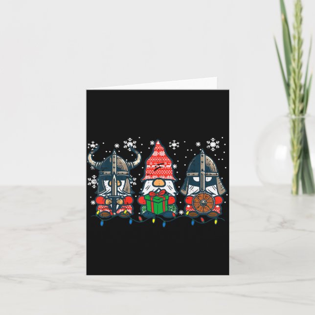 Carte Christmas Viking Gnomes Funny Nordic Xmas Men Wome (Devant)