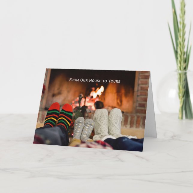 Carte Christmas Warm and Cozy Fireplace (Devant)