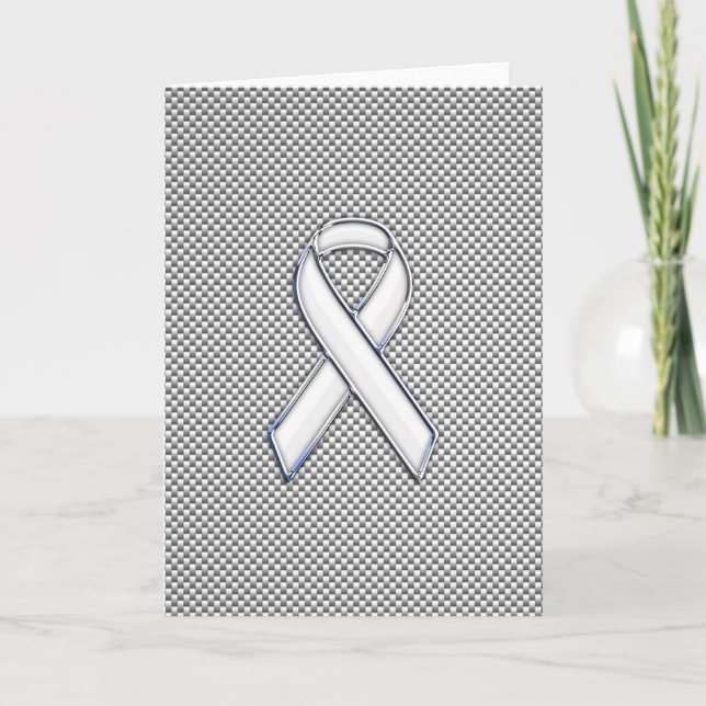 Carte Chrome Comme White Ribbon Sensibilisation Fibre de (Devant)