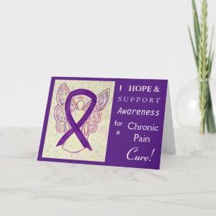 Carte Chrononic Pain Purple Aware Ribbon Greeting Card