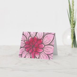 Carte Chrysanthème Ombré Rose avec enveloppe