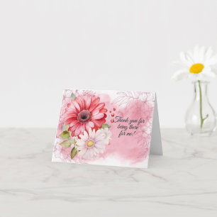 Carte Chrysanthème rose Merci d'être là