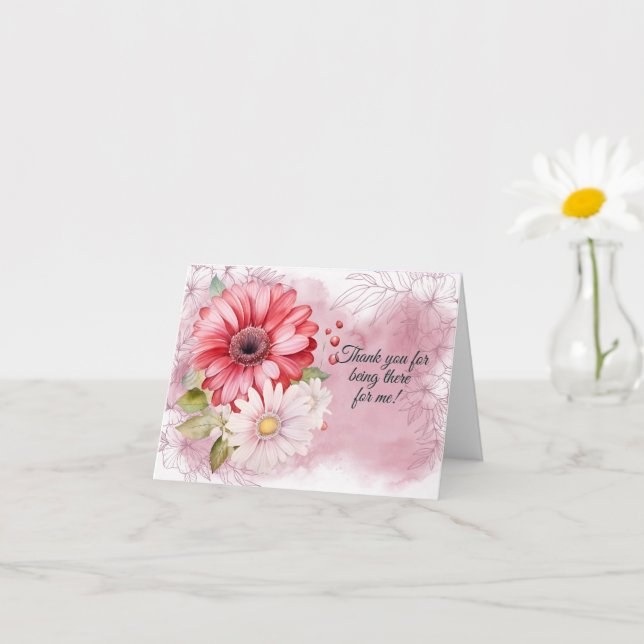 Carte Chrysanthème rose Merci d'être là (Petite plante)