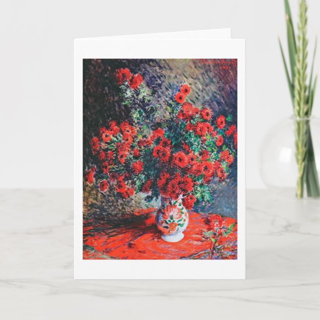 Carte Chrysanthème rouge, Monet (Devant)