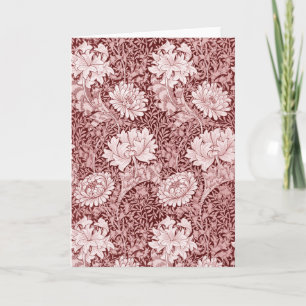 Carte Chrysanthemum Maroon, William Morris