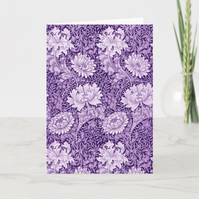 Carte Chrysanthemum Purple, William Morris (Devant)
