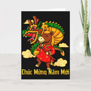 Carte Chuc Mung Nam Moi 2026 Année du Cheval Dragon Da