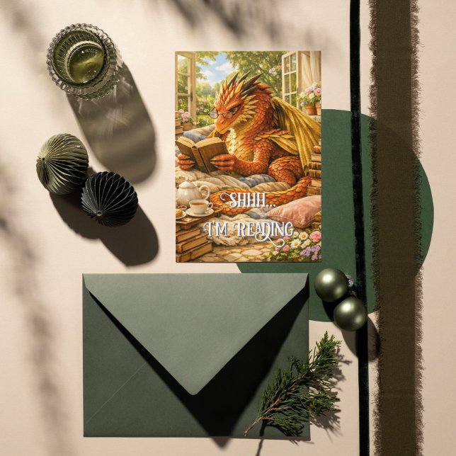 Carte Chut… Je lis Dragon de lecture cosy (Créateur téléchargé)