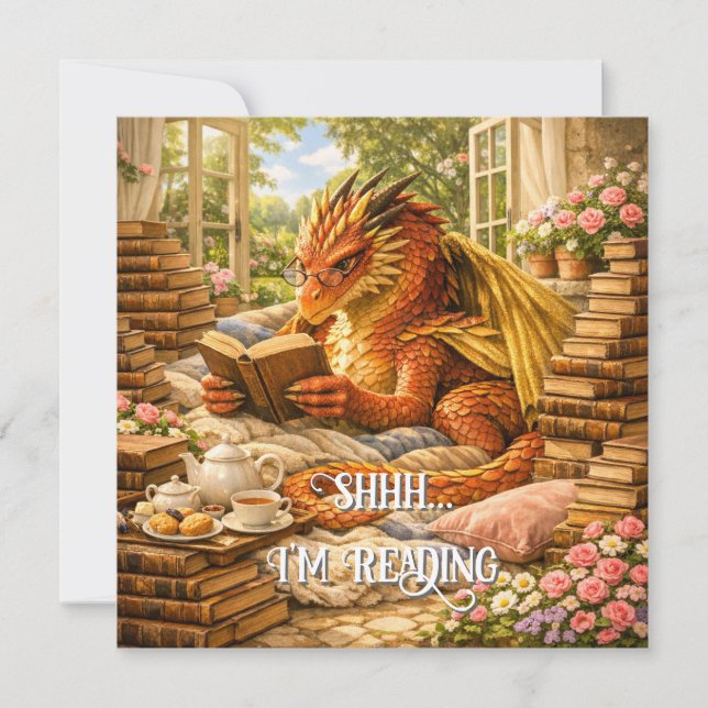 Carte Chut… Je suis en train de lire Dragon de lecture c (Devant)