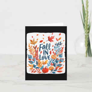 Carte Chute De Feuilles Avec Amour Pour L'Automne Et Cou
