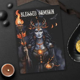 Carte Chute Forêt Béni Samhain Night Pagan sorch