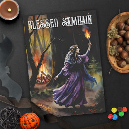 Carte Chute Forêt Béni Samhain Night Pagan sorch