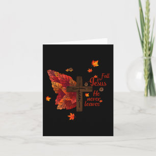 Carte Chute Pour Jésus Il N'A Jamais Feuille Automne Chr