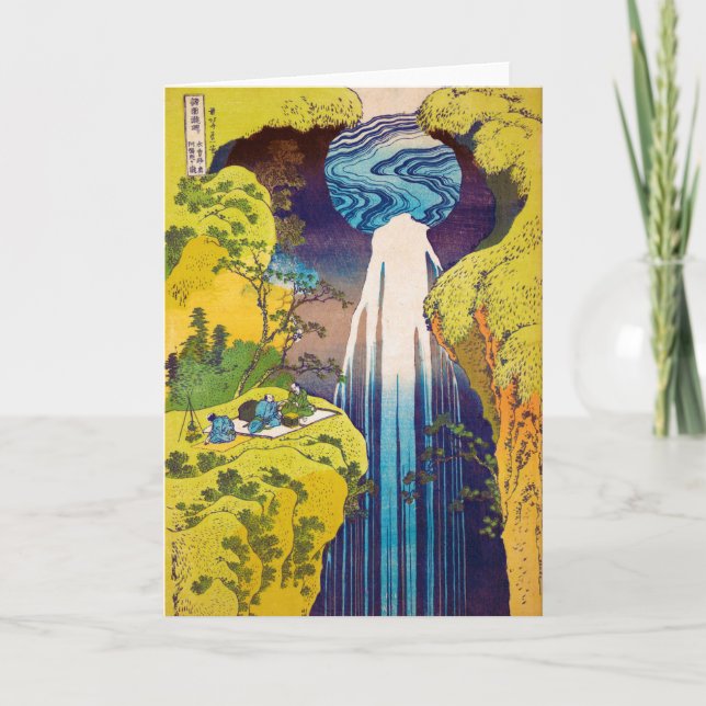 Carte Chutes, Katsushika Hokusai, Ukiyo-e (Devant)