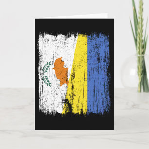 Carte Chypre Ukraine Demi-drapeau Héritage chypriote ukr