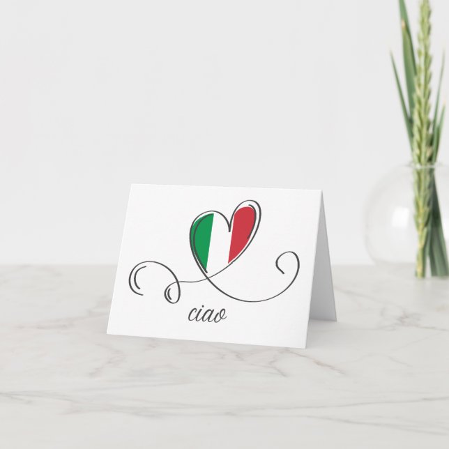 Carte Ciao, salutation en langue italienne (Devant)