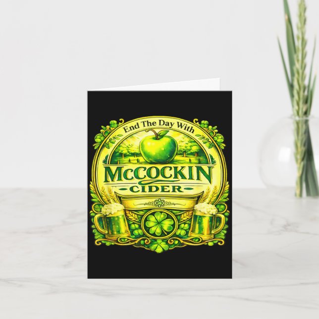Carte cidre de Maccockin jour de saint patrick drôle  (Devant)