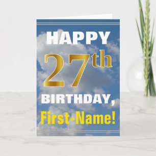 Carte Ciel audacieux et nuageux, Faux or 27e anniversair