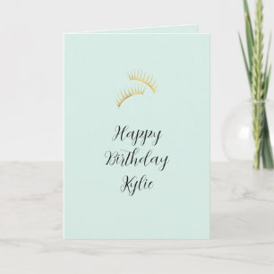 Carte Cils en Or Menthe
