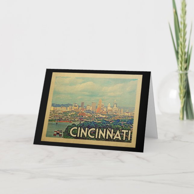 Carte Cincinnati Vintage voyage de l'Ohio (Devant)