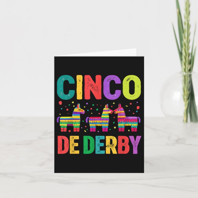 Carte Cinco De Derby Chemise Funny Cheval Course Fiesta  (Devant)