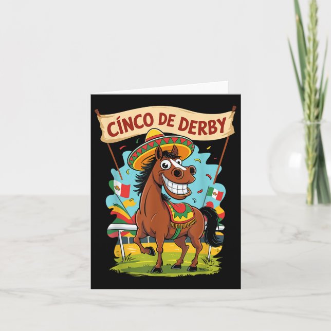 Carte Cinco De Derby Funny Horse Racing Derby De Mayo (Devant)