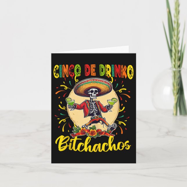Carte Cinco De Drinko Achos Cinco De Mayo Boire Drôle (Devant)