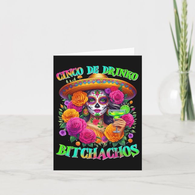 Carte Cinco De Drinko Achos Cinco De Mayo Boire Mexique (Devant)