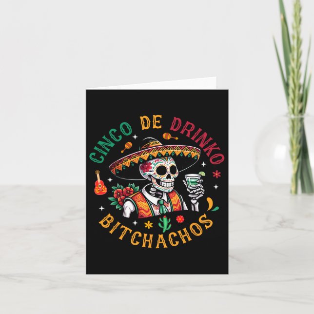 Carte Cinco De Drinko Achos Drôle Cinco De Mayo Boire (Devant)