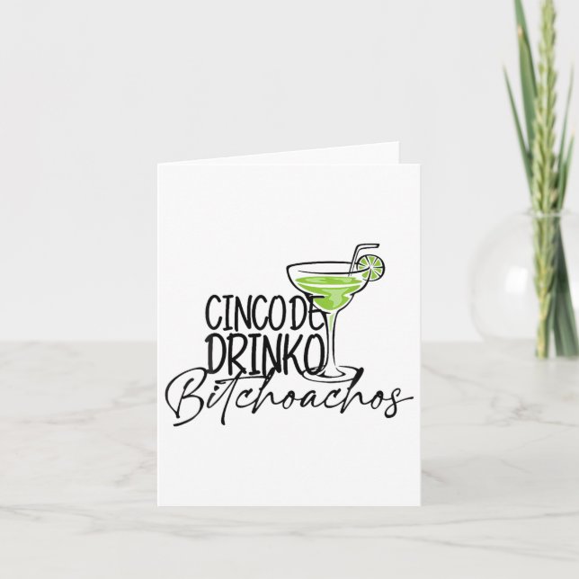 Carte Cinco De Drinko Achos Drôle Cinco De Mayo Boire (Devant)