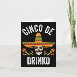 Carte Cinco De Drinko Chemise Funny Crâne Mexicaine Cinc
