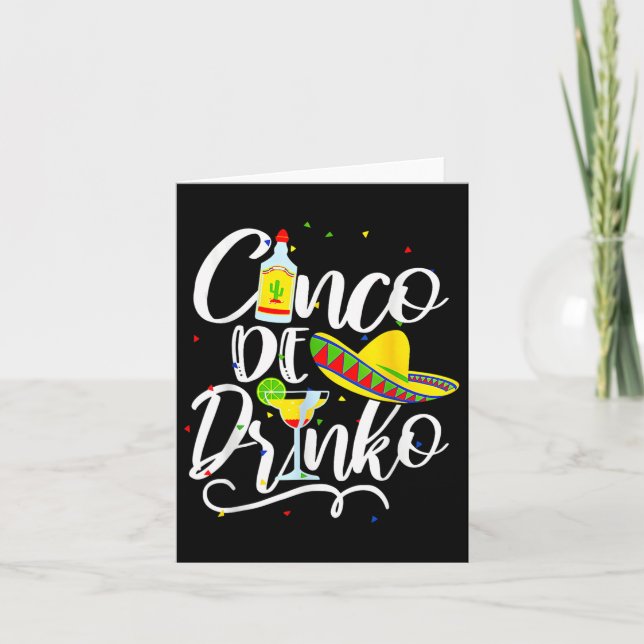 Carte Cinco De Drinko Drôle Cinco De Mayo Hommes Femmes  (Devant)