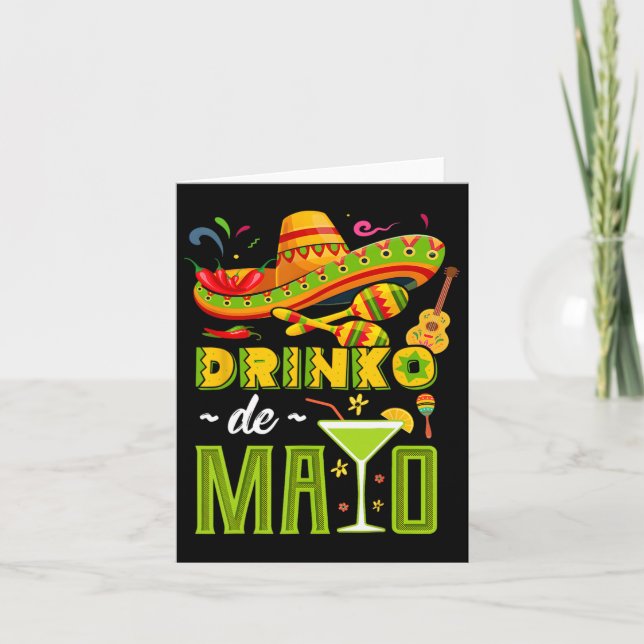 Carte Cinco De Drinko Fiesta Mexicaine Cinco De Mayo (Devant)