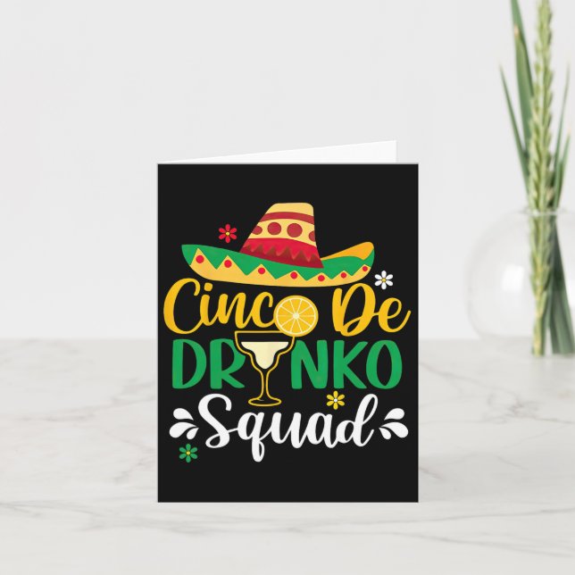 Carte Cinco De Drinko Squad Funy 5 Cinco De Mayo Mexicai (Devant)