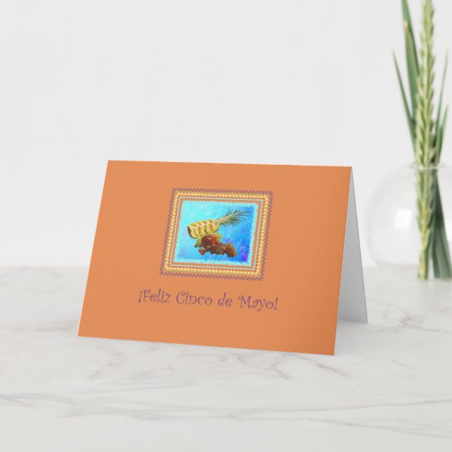 Carte Cinco de Mayo Ananas sur Tangerine en espagnol (Devant)