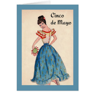 Carte Cinco de Mayo avec danseuse féminine