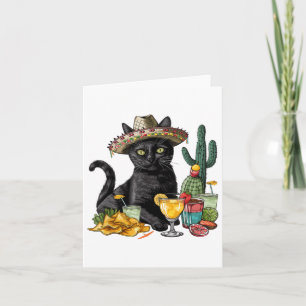 Carte Cinco De Mayo Chat noir Cuisine mexicaine Chat noi