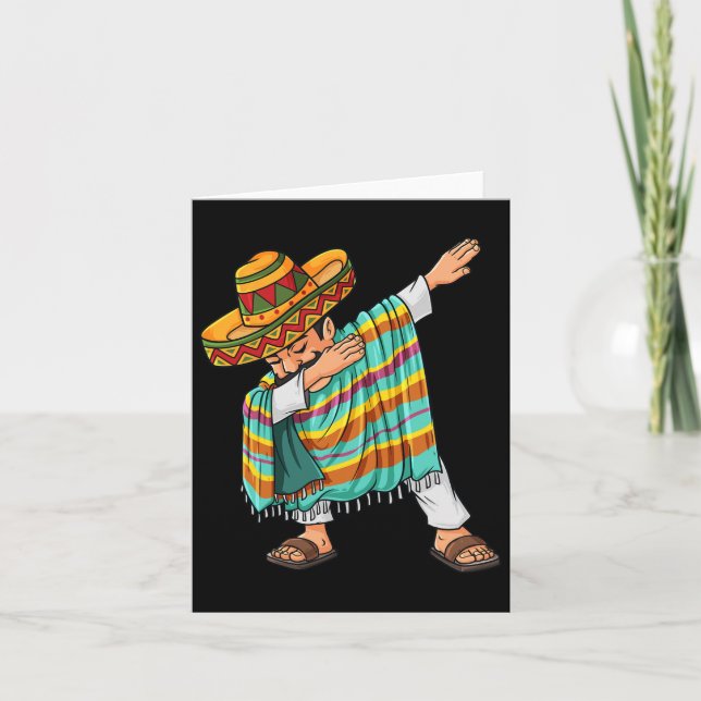 Carte Cinco De Mayo Dabbing Poncho Sombrero Funny Mexica (Devant)