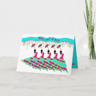 Carte Cinco de Mayo, danseuse de flamenco isolée de blan