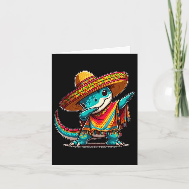Carte Cinco De Mayo Dinosaur Dabbing Mexicaine Fiesta 5  (Devant)