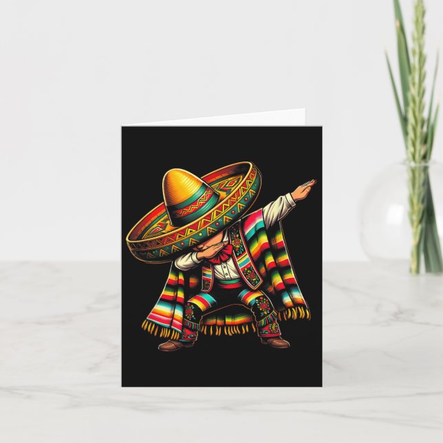 Carte Cinco De Mayo Festif Garçon Mexicain Danse Dabbing (Devant)