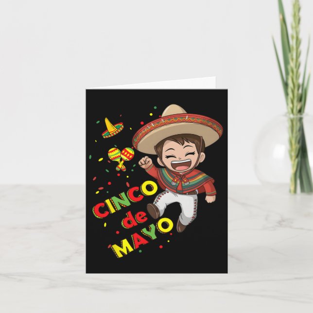 Carte Cinco De Mayo Pour Enfants Garçons Design Mexicain (Devant)