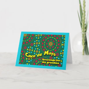 Carte Cinco de Mayo pour Grandma Mosaïque colorée